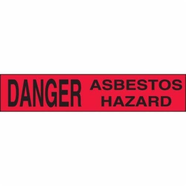 Accuform Barricade Tape, NonAdhesive, Danger Asbestos Hazard Legend, Black on Red, 3 in Width, 1000 ft Lengt MPT05